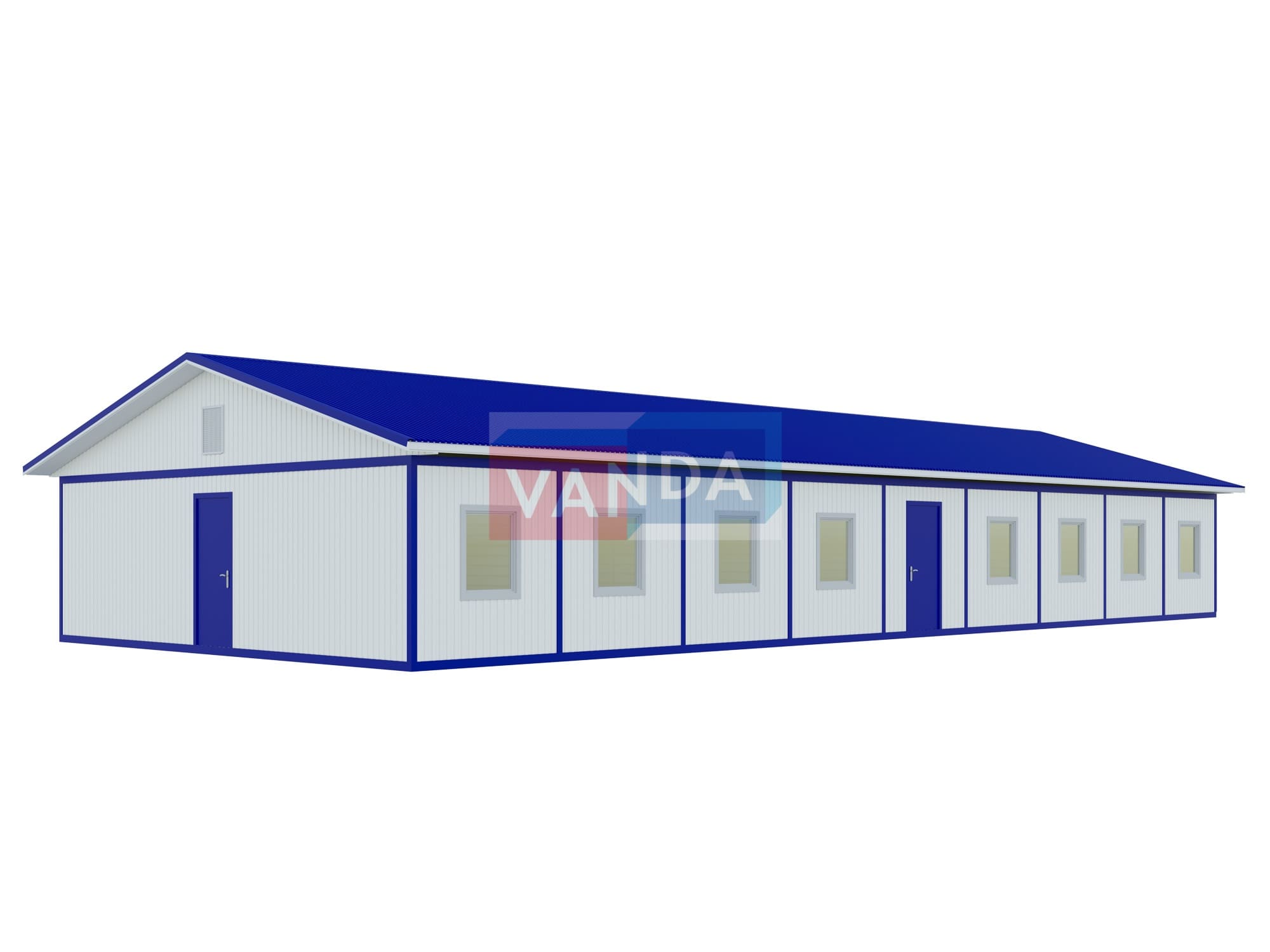 Проект общежития из блок контейнеров 9x21,6 Панели МДФ